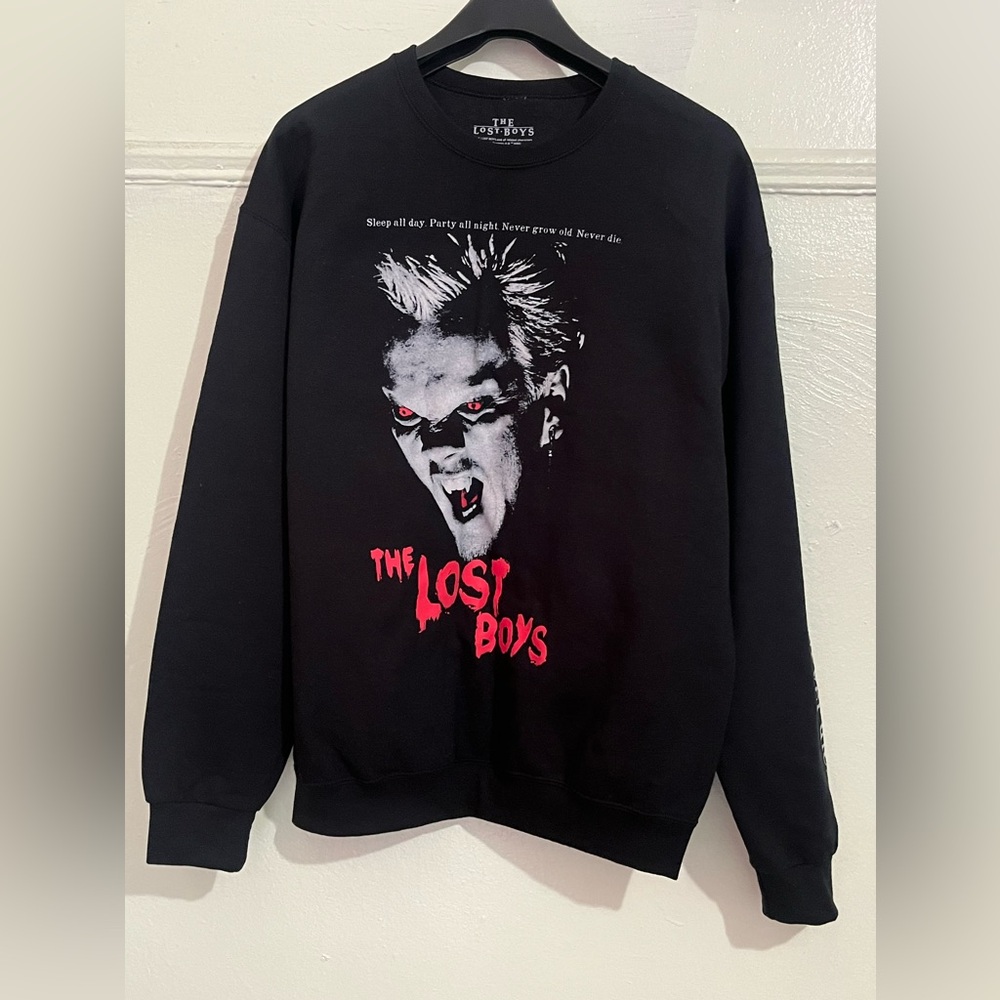 The Lost Boys Black Graphic Crewneck Sweater